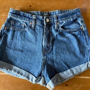 wild fable Blue Denim High-Rise Cuffed Jean Shorts